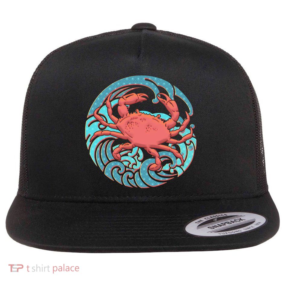 Japanese Water Wave Crab Flatbill Hat