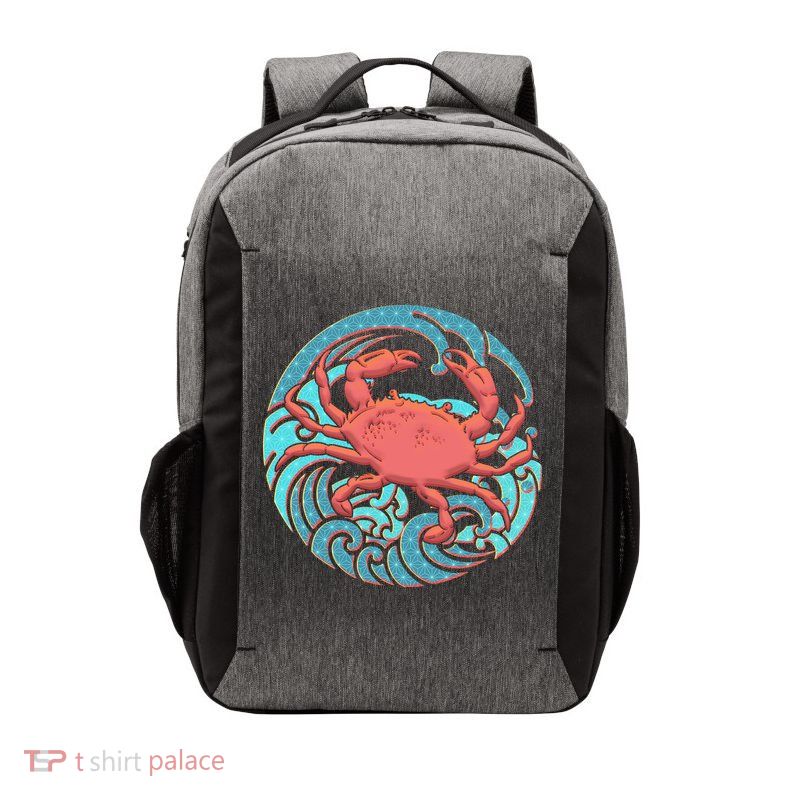 Japanese Water Wave Crab Vector Backpack