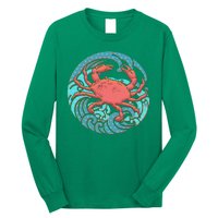 Japanese Water Wave Crab Long Sleeve Shirt