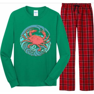 Japanese Water Wave Crab Long Sleeve Pajama Set