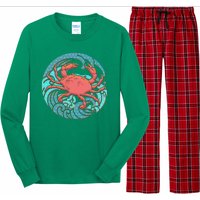 Japanese Water Wave Crab Long Sleeve Pajama Set