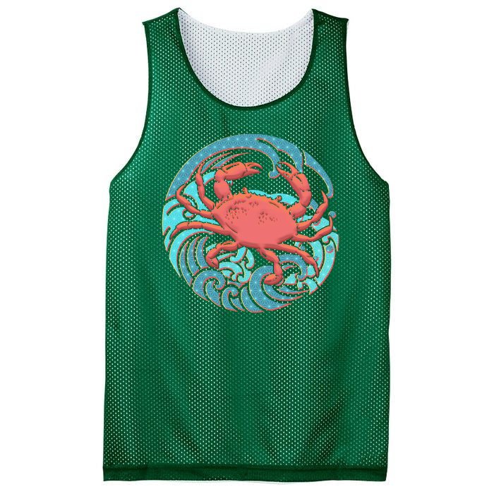 Japanese Water Wave Crab Mesh Reversible Basketball Jersey Tank