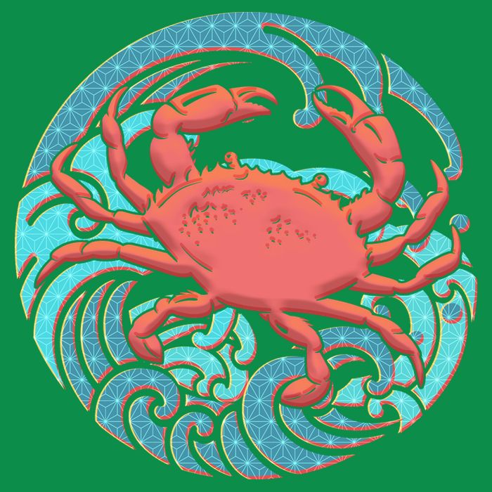 Japanese Water Wave Crab Premium T-Shirt