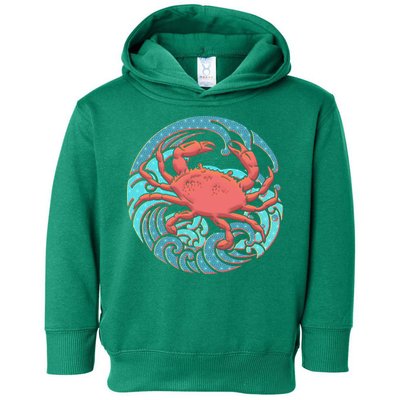 Japanese Water Wave Crab Toddler Hoodie