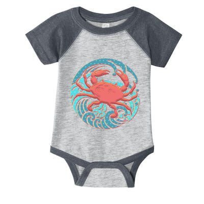 Japanese Water Wave Crab Infant Baby Jersey Bodysuit