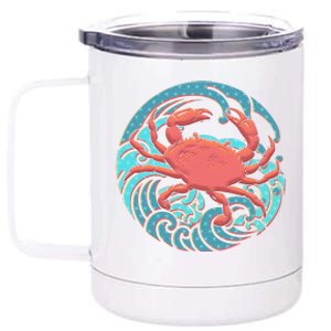 Japanese Water Wave Crab 12 oz Stainless Steel Tumbler Cup