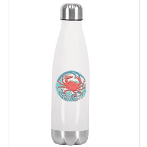 Japanese Water Wave Crab Stainless Steel Insulated Water Bottle