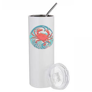 Japanese Water Wave Crab Stainless Steel Tumbler