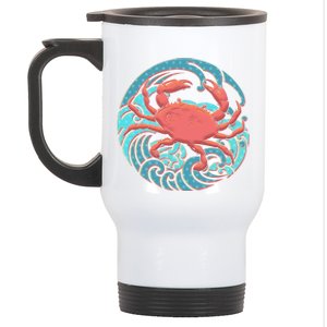 Japanese Water Wave Crab Stainless Steel Travel Mug