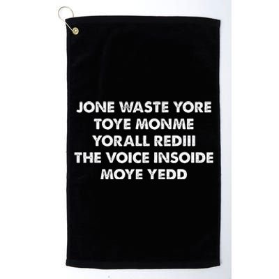 JONE WASTE YORE TOYE MONME YORALL REDIII THE VOICE Platinum Collection Golf Towel