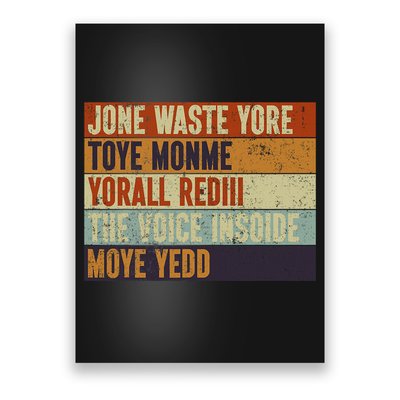 Jone Waste Yore Toye Monme Yorall Rediii Funny Quote Vintage Poster