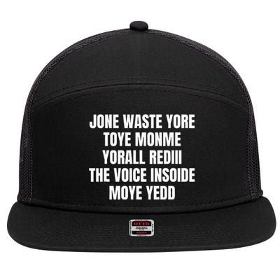 Jone Waste Yore Toye Monme Yorall Rediii 7 Panel Mesh Trucker Snapback Hat