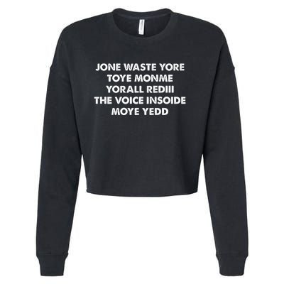 Jone Waste Yore Toye Monme Yorall Rediii The Voice Cropped Pullover Crew