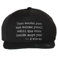 Jone Waste Yore Toye Monme Yorall Rediii Wool Snapback Cap