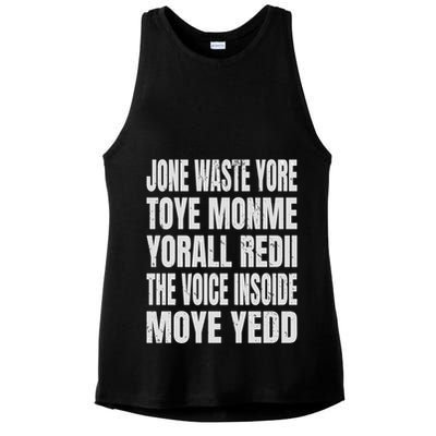 Jone Waste Yore Toyefunny Yone Waste Your Time Ladies PosiCharge Tri-Blend Wicking Tank