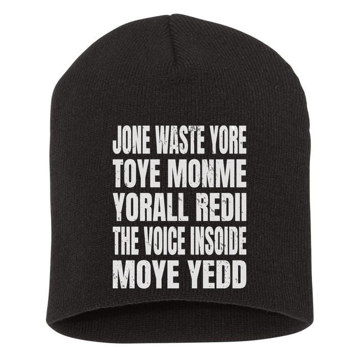 Jone Waste Yore Toyefunny Yone Waste Your Time Short Acrylic Beanie