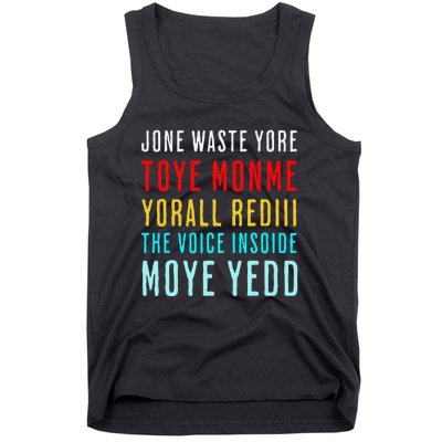 Jone Waste Yore Toye Monme Funny Pop Miss You Punk Lyrics Tank Top