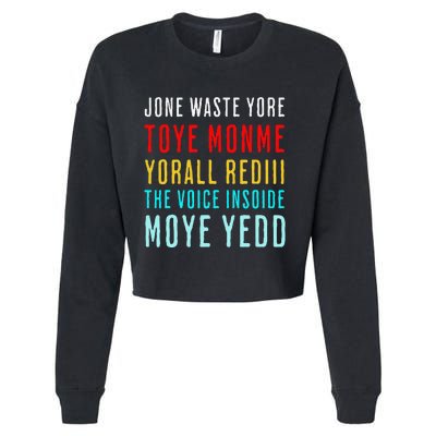 Jone Waste Yore Toye Monme Funny Pop Miss You Punk Lyrics Cropped Pullover Crew