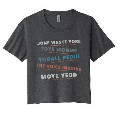 Jone Waste Yore Toye Monme Funny Pop Miss You Punk Lyrics Women's Crop Top Tee