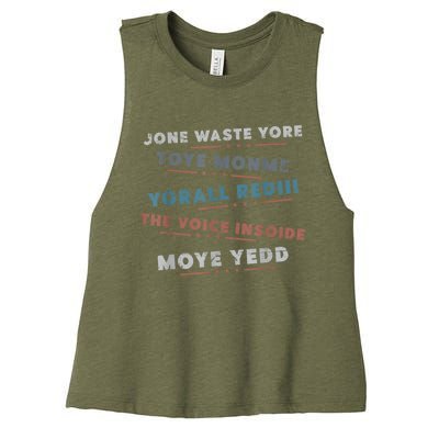 Jone Waste Yore Toye Monme Funny Pop Miss You Punk Lyrics Women's Racerback Cropped Tank