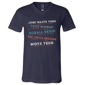 Jone Waste Yore Toye Monme Funny Pop Miss You Punk Lyrics V-Neck T-Shirt