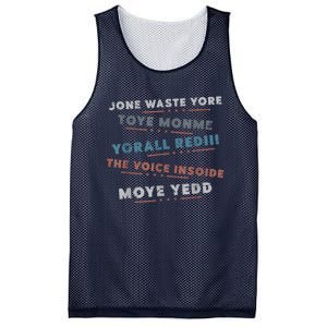 Jone Waste Yore Toye Monme Funny Pop Miss You Punk Lyrics Mesh Reversible Basketball Jersey Tank