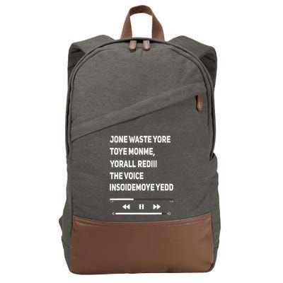 Jone Waste Yore Toye Monme Yorall Rediii The Voice Funny Cotton Canvas Backpack