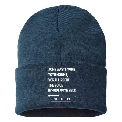 Jone Waste Yore Toye Monme Yorall Rediii The Voice Funny Sustainable Knit Beanie