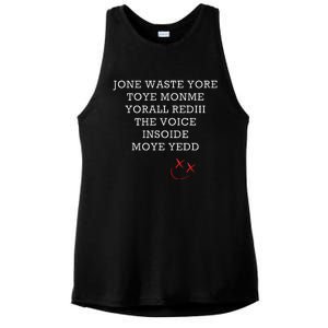 Jone Waste Yore Toye Monme Funny Miss You Jone Waste Yore Ladies PosiCharge Tri-Blend Wicking Tank