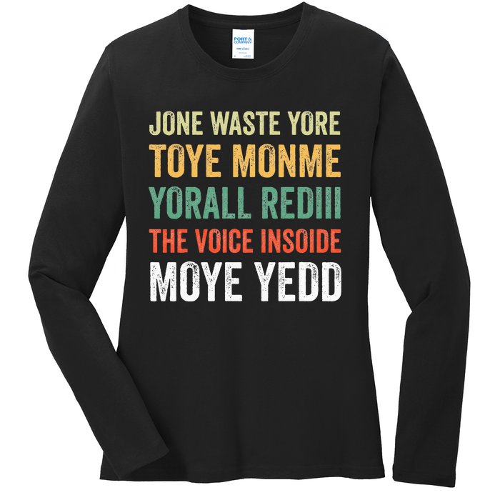 Jone Waste Yore Toye Monme Yorall Rediii Ladies Long Sleeve Shirt