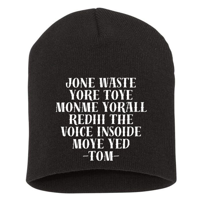 Jone Waste Yore Toye Monme Funny Pop Miss You Punk Short Acrylic Beanie