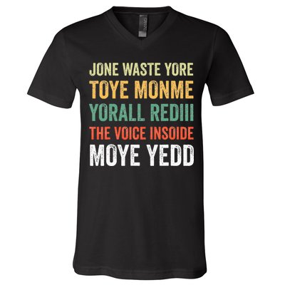 Jone Waste Yore Toye Monme Yorall Rediii  V-Neck T-Shirt