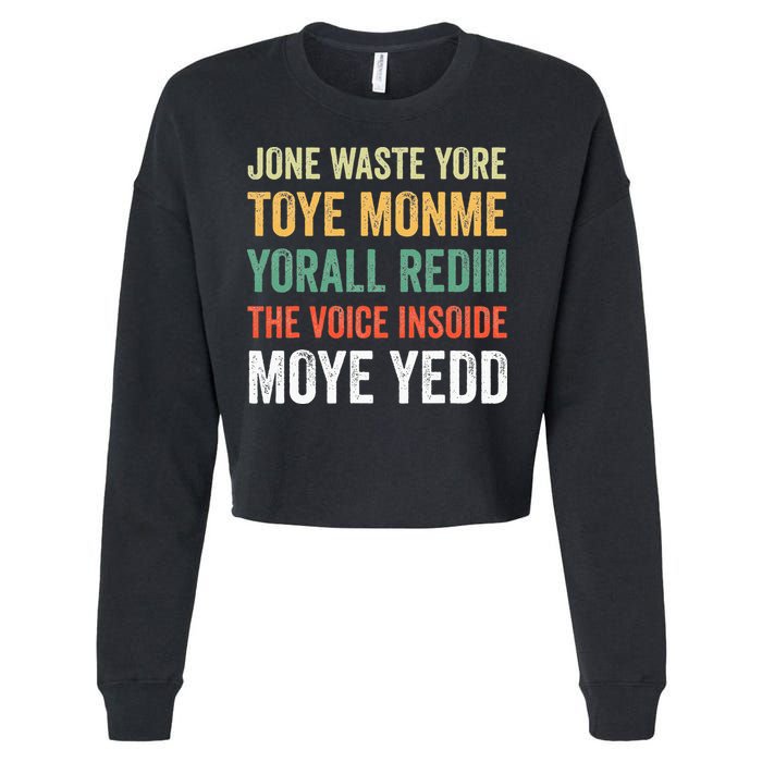 Jone Waste Yore Toye Monme Yorall Rediii  Cropped Pullover Crew