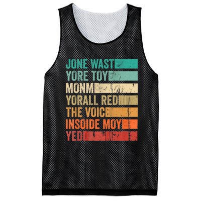 Jone Waste Yore Toye Monme Funny Pop Miss You Punk Lyrics Mesh Reversible Basketball Jersey Tank