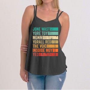 Jone Waste Yore Toye Monme Funny Pop Miss You Punk Lyrics Women's Strappy Tank