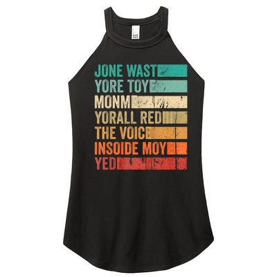 Jone Waste Yore Toye Monme Funny Pop Miss You Punk Lyrics Women’s Perfect Tri Rocker Tank