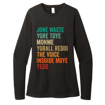 Jone Waste Yore Toye Monme Funny Pop Miss You Punk Lyrics Womens CVC Long Sleeve Shirt