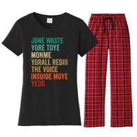 Jone Waste Yore Toye Monme Funny Pop Miss You Punk Lyrics Women's Flannel Pajama Set