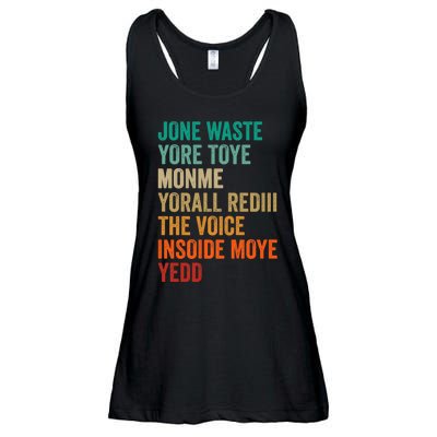 Jone Waste Yore Toye Monme Funny Pop Miss You Punk Lyrics Ladies Essential Flowy Tank