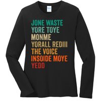 Jone Waste Yore Toye Monme Funny Pop Miss You Punk Lyrics Ladies Long Sleeve Shirt