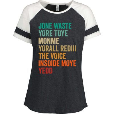 Jone Waste Yore Toye Monme Funny Pop Miss You Punk Lyrics Enza Ladies Jersey Colorblock Tee