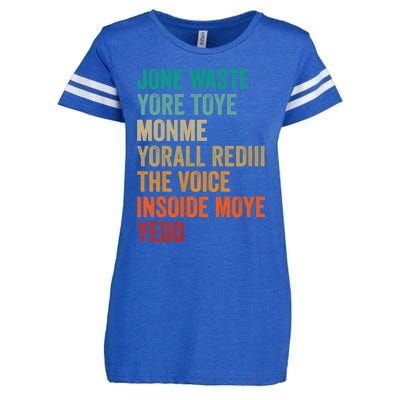 Jone Waste Yore Toye Monme Funny Pop Miss You Punk Lyrics Enza Ladies Jersey Football T-Shirt