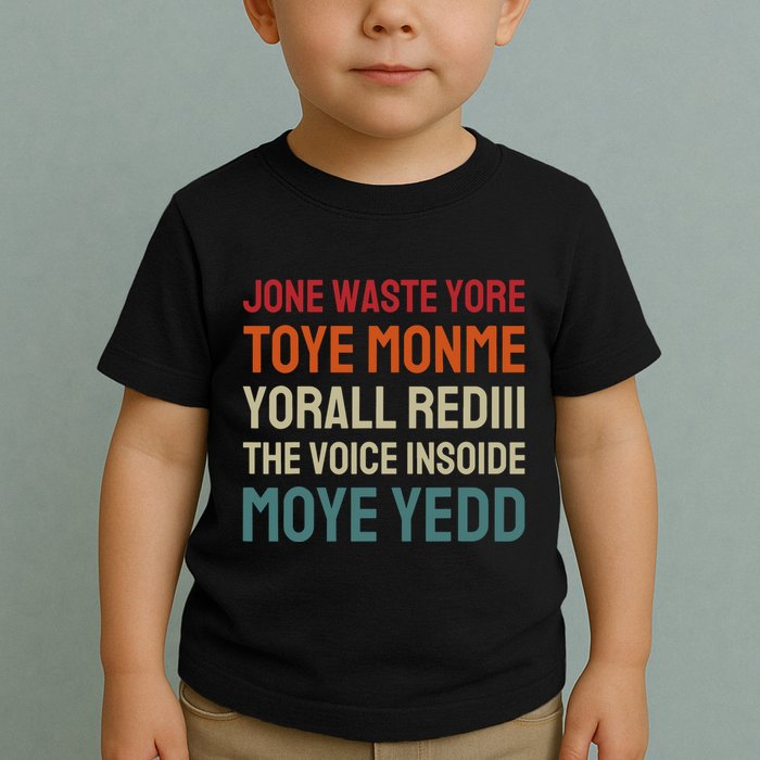 Jone Waste Yore Toye Toye Monme Yorall Rediii Funny Toddler T-Shirt