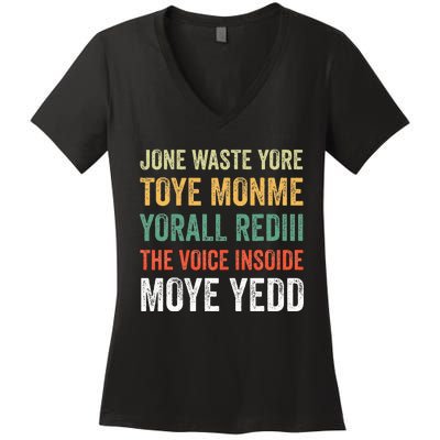 Jone Waste Yore Toye Monme Yorall Rediii Women's V-Neck T-Shirt