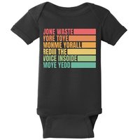 Jone Waste Yore Toye Monme Yorall Rediii Baby Bodysuit