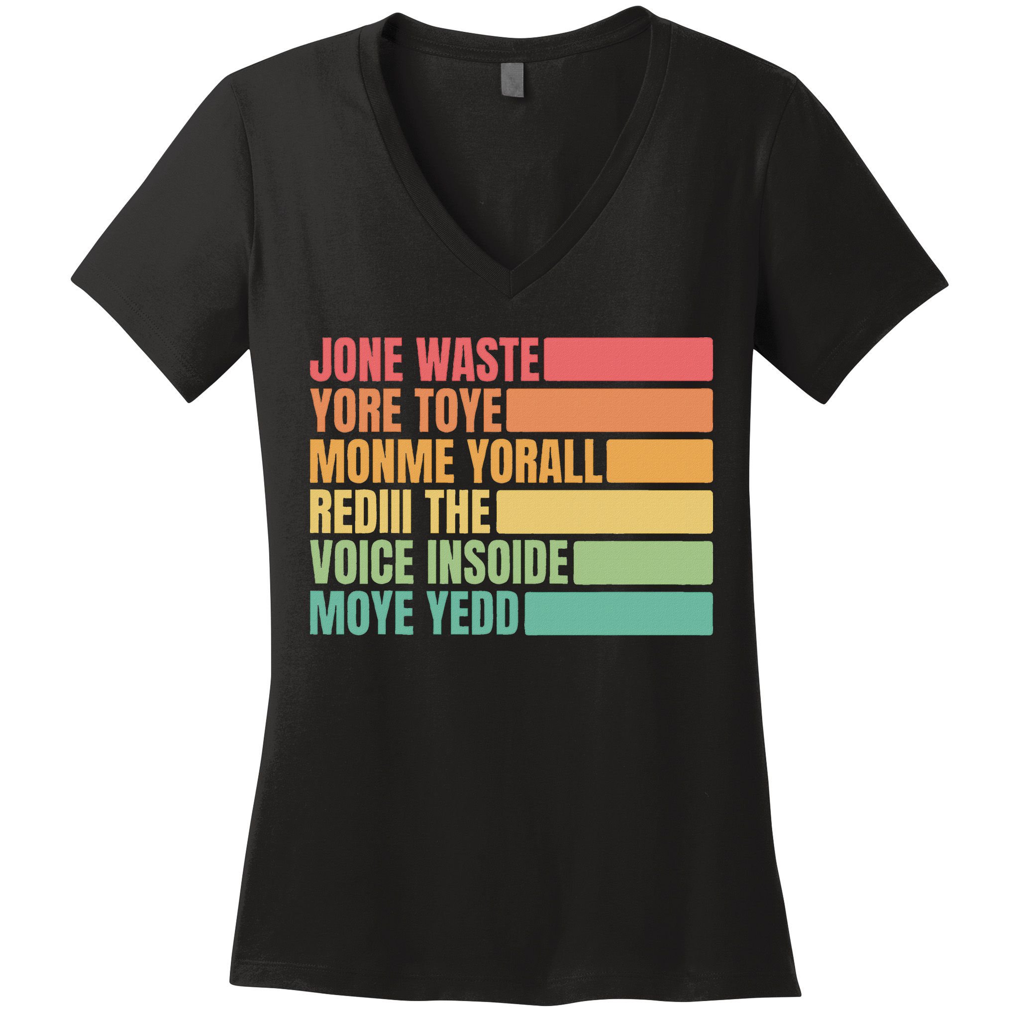 Jone Waste Yore Toye Monme Yorall Rediii Women's V-Neck T-Shirt