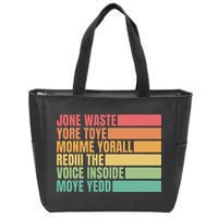 Jone Waste Yore Toye Monme Yorall Rediii Zip Tote Bag