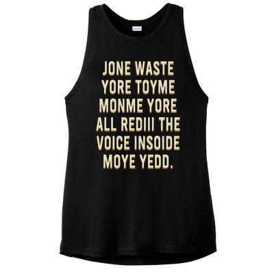 Jone Waste Yore Toye Monme Yorall Ladies PosiCharge Tri-Blend Wicking Tank