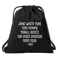 Jone Waste Yore Toye Monme Funny Pop Miss You Punk Lyrics Drawstring Bag