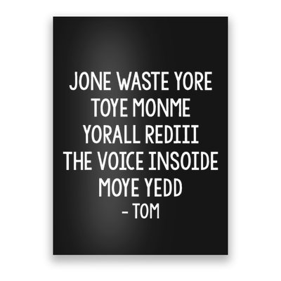 Jone Waste Yore Toye Monme Funny Pop Miss You Punk Lyrics Poster